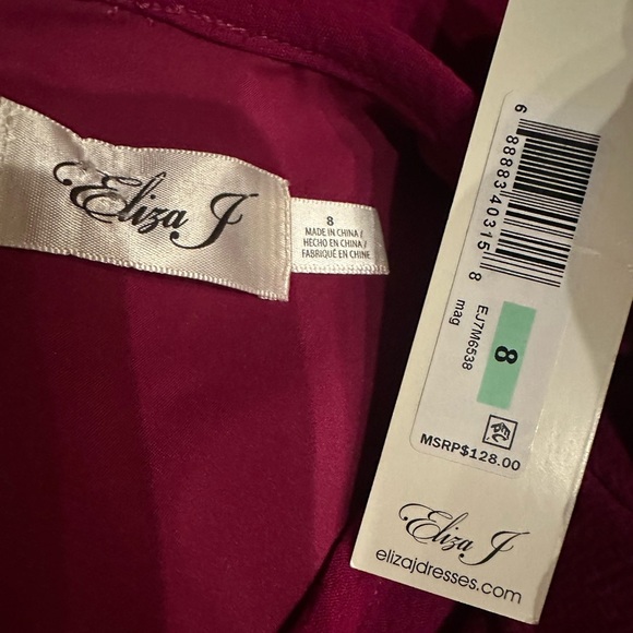 Eliza J Vibrant Pink Flared Sleeve Dress size 8 - Picture 4 of 7